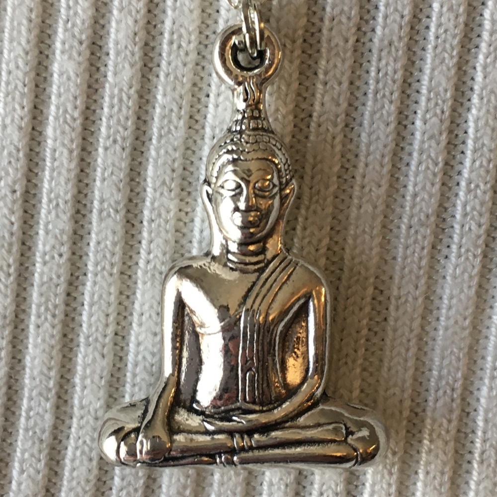 “Buddhist Awakening” Handmade 2-Layer Necklace, Buddha, Buddhism, Lotus Flower - Picture 3 of 16